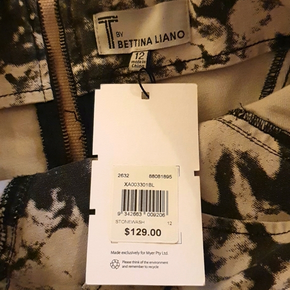 Bettina Liano Stonewash Dress Size 12 Contrast Cotton and Elastine - Picture 6 of 9